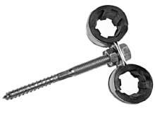 DOUBLE PIPE CLAMP WITH WOOD SCREW