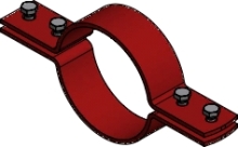 TWO-PARTS PIPE CLAMP WITH 4 SCREWS TYPE 130604